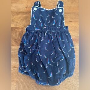 Maddie and Connor sailboat romper in 12 months